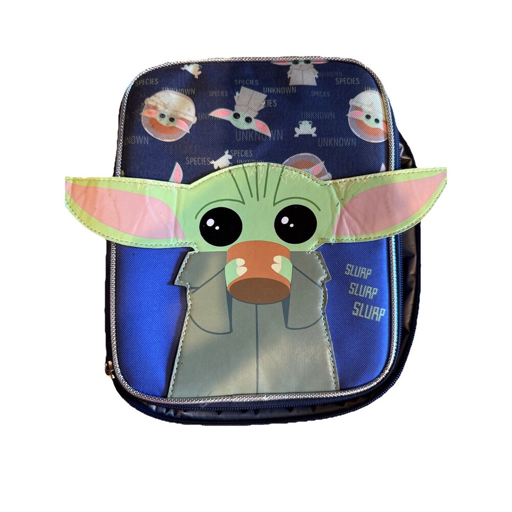 Star‎ Wars Mandalorian Grogu Baby Yoda Slurp Lunch Box Mini Backpack Blue